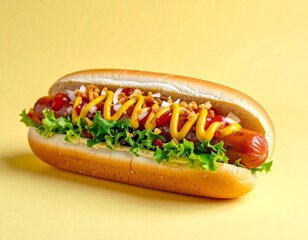 Minimalist High-Resolution Hotdog Food Advertisement