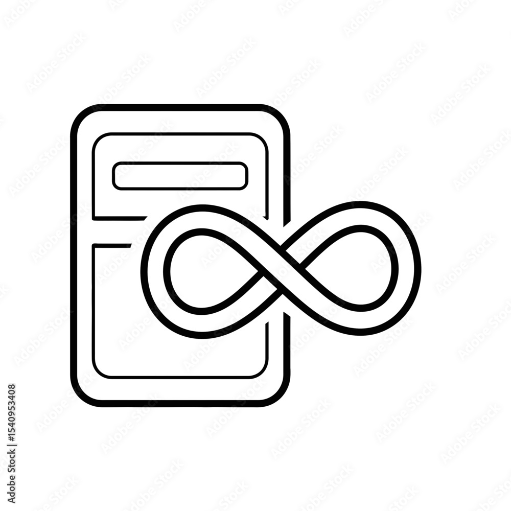Poster artificial intelligence icon with infinity symbol representing endless possibilities