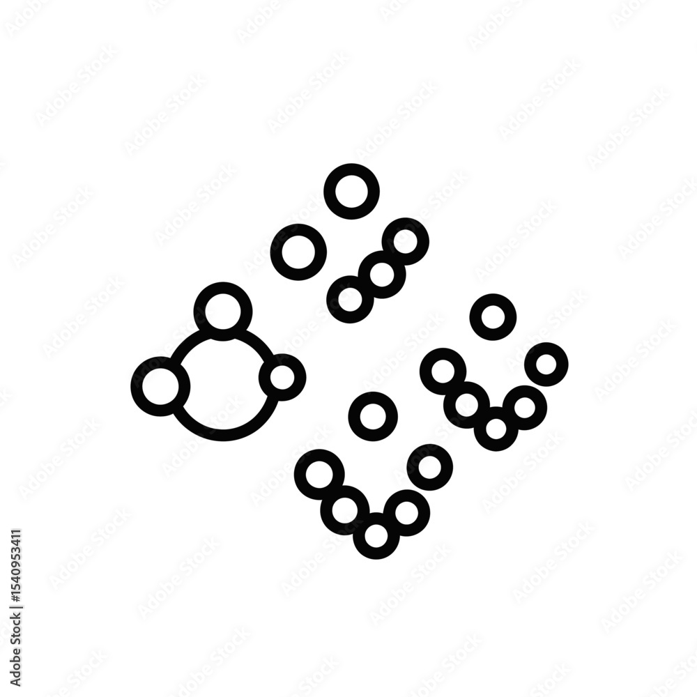 Poster abstract representation of artificial intelligence concepts in black outline