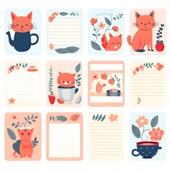 Colorful Childish Cute Agenda Appointment Notebooks for Organizing Tasks and Scheduling Meetings