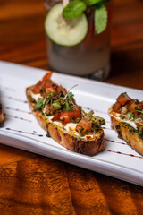 Bruschetta on a plate
