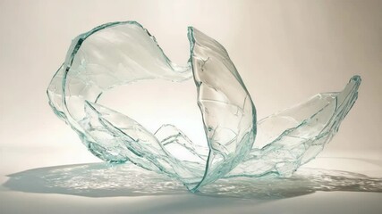 An abstract glass sculpture evoking fluid motion and elegance. - Powered by Adobe