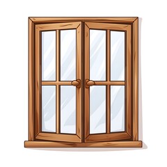 Obraz premium Professional Simple Wooden Window for Decor Illustration Stock Photo