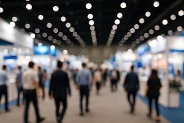 Expo Convention Background Blurred Individuals Hall Event