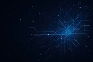 Fototapeta premium Futuristic Technology Background Abstract Digital Network Blue