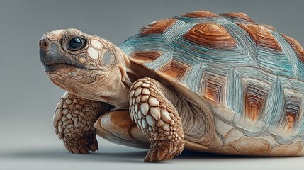A Detailed Close-up of a Majestic Tortoise's Shell