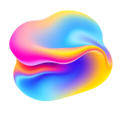 “Modern abstract colorful fluid gradient blob, smooth soft edges, isolated on transparent background, PNG”