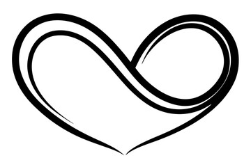 Black Double Line Infinity Heart Shape Symbol vector