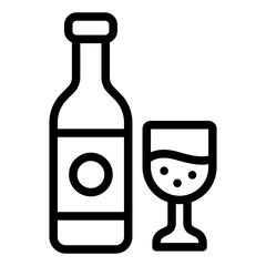 alcohol bottle outline icon for addiction substance use