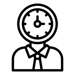 clock head outline icon for overwork addiction behavior