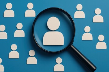 Magnifying Glass Searching People Candidates Employment HR