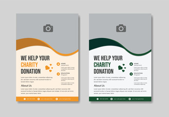 flyer, template, charity, donation, fundraising, marketing, design, vector, business, advertisement, promotion, help, aid, nonprofit, organization, community, giving, support, volunteering, brochure, 