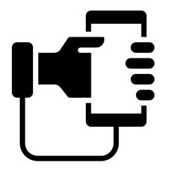 phone grip glyph icon for digital screen obsession