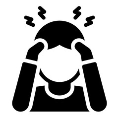 depressed person glyph icon for mental health condition