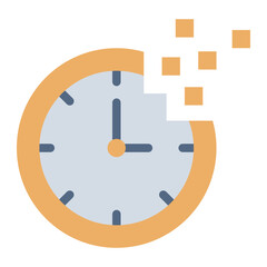 melting clock flat icon for lost time in addiction