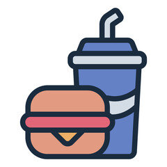 fast food filled line icon for junk food craving behavior