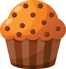 Cute Muffin Vector Illustration in Flat Cartoon Style
