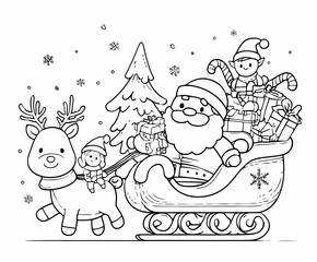 Christmas and Winter Holiday Coloring Pages &ndash; Santa Claus, Reindeer, Snowmen, and Festive Scenes