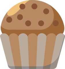 Minimalist Muffin Vector Icon with Blueberries in Paper Cup