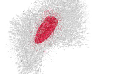 vector 3d flag with a splash of paint dots, explosion of colored dots