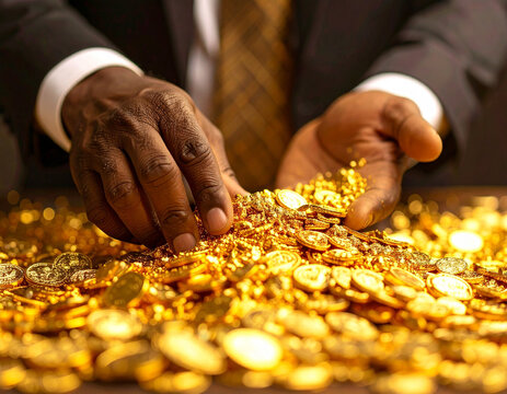 Illustration depicting the Midas Touch in the 21st Century or Simply Turning Living into Wealth