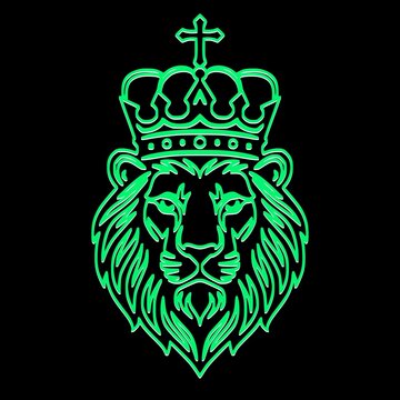 Arte digital vectorizado de le&oacute;n con corona