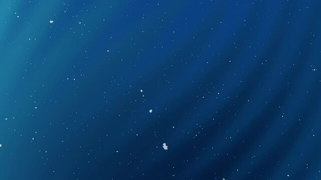 Blue gradient illustrator dark blue background with falling white snowflakes.