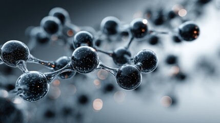 Detailed close up of a molecular structure, concept for medical research