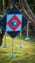 authentic garden tree ornament evil eye bead
