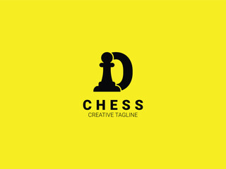 Letter O chess logo with pawn. Chess sport monogram logo template
