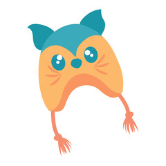 Cartoon animal winter hat. Vector