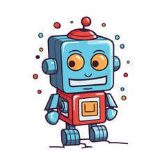 Robot Child Toy Block Style Icon Vector Illustration for Projects and Designs