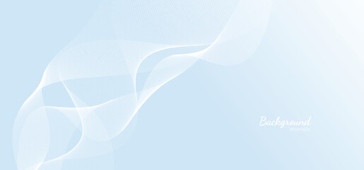 Abstract line wave background blue color. Vector design element for banner, cover and pattern