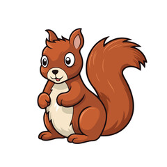 Vector Illustration of a Cute Squirrel Cartoon Icon Animal for Multiple Usages