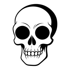 Quirky skull cartoon exaggerated features humorous vector for meme culture joke products and eccentric branding