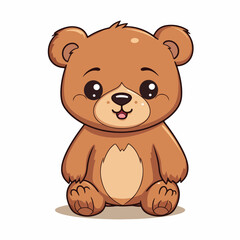 Fototapeta premium Adorable Bear Cub Cartoon Icon Image for Child Design Projects