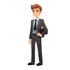 Fototapeta premium Professional Businessman Cartoon Icon Vector Illustration for Corporate Presentations and Marketing Materials