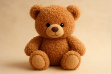 Classic brown teddy bear soft toy with fluffy fur texture showcasing childhood comfort and nostalgia