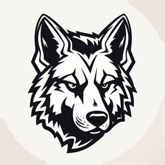 Fototapeta premium Dog Head Animal Emblem Icon for Team Force Letter Design