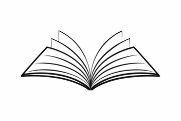 Minimalist Black Line Art Open Book Icon vector 1