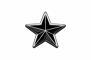 Obraz premium Monochrome Graphic of a Five Pointed Star Filled Black and White