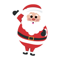 Cute Santa Claus waving. Vector