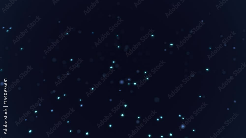 Poster abstract digital network connecting blue glowing nodes on a dark background. technology concept for 