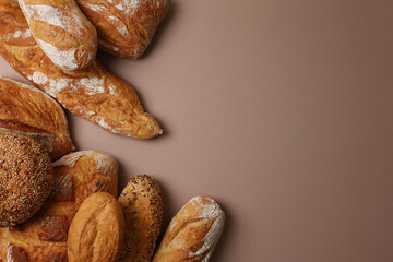 A delightful variety of Fresh Breads, beautifully displayed against a bright background