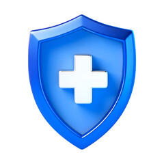 Obraz premium 3d Blue Shield Health Protection Medical Safety Security 