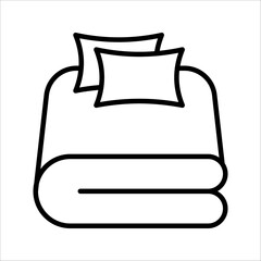 Bed linen Icon. Symbol isolated on white background. vector illustration.