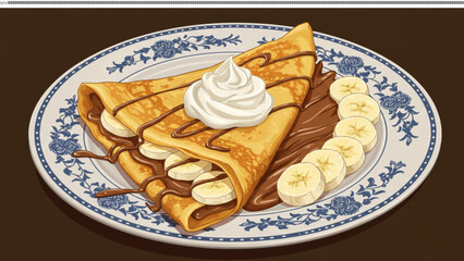Delicious Banana Chocolate Crepe Dessert A Sweet Treat Recipe Inspiration