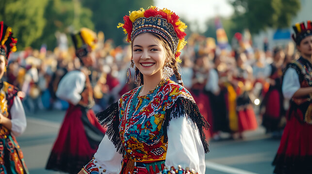 Chișinău’s Independence Day glows with energy as a vibrant procession moves along Ștefan cel Mare Boulevard. Dressed in traditional Moldovan costumes embroidered with red and black threads.