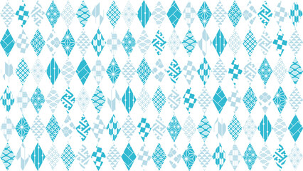 夏の季節の涼しい和柄背景イラスト