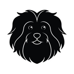 Elegant black silhouette of a havanese dog head perfect for pet related banners advertisements or logos